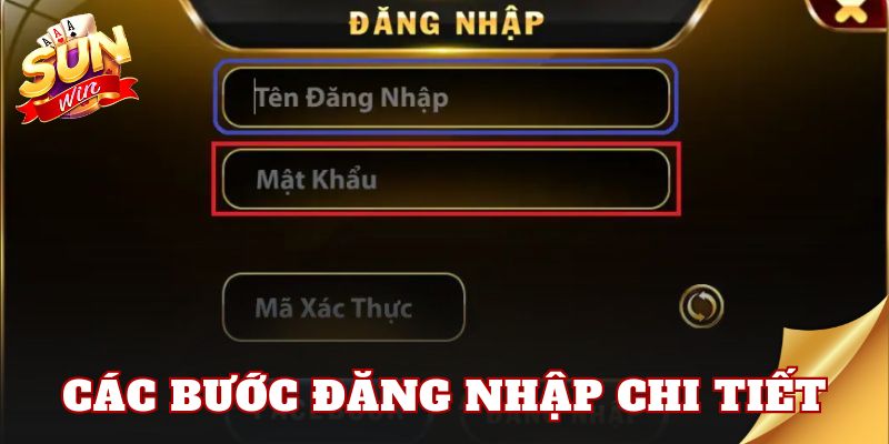 Các bước đăng nhập chi tiết