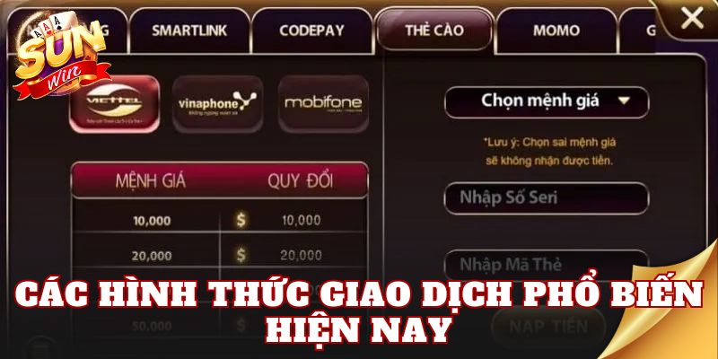 Các hình thức giao dịch phổ biến hiện nay