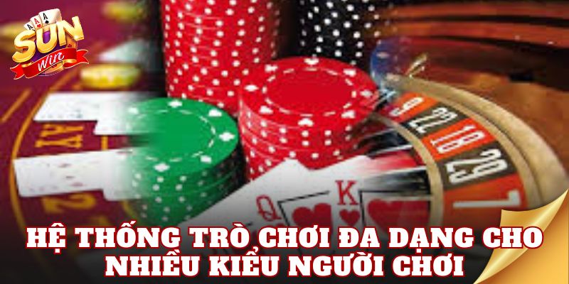 Hệ thống trò chơi đa dạng cho nhiều kiểu người chơi